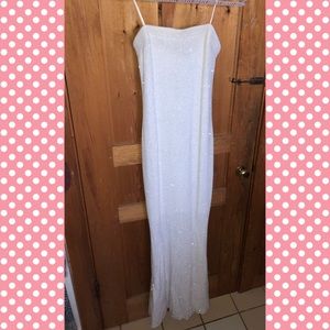 Sparkly white strapless Formal gown dresss mermaid